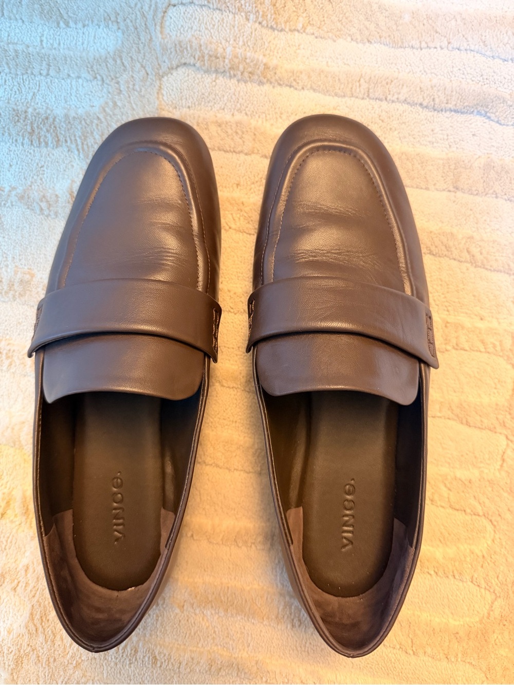 Vince Brown Leather Loafers